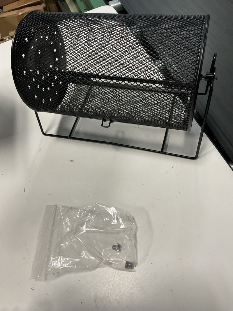 Condition photo showing Good Condition for 9.06" x 5.51" medium raffle drum upgraded ticket spinner holds 1000 tickets raffle wheel spinner with stand drum cage for games events(black) 9.06" x 5.51", medium black