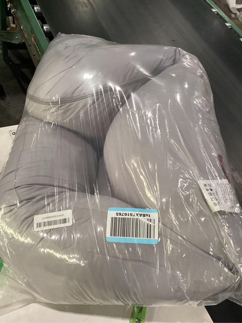 Condition photo showing New/Like New for momcozy pregnancy pillow with cooling cover, dreamlign u pro maternity pillow with adjustable leg pillow - support for back, hips, belly, legs for pregnant women, 50-72 inch full body pillow, grey grey -cooling fabric