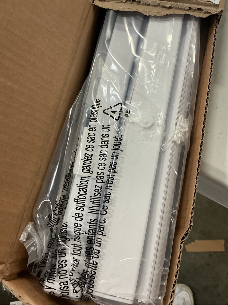 Condition photo showing Good Condition for no drill blinds for windows 1" vinyl l-shaped slats cordless mini blinds for home, 33" w × 48" h white white 33" w × 48" h