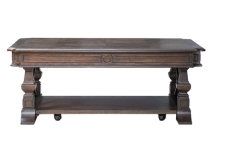 Giorgina Cocktail Table w/ Open Bottom Shelf & Casters INCOMPLETE  DAMAGED 