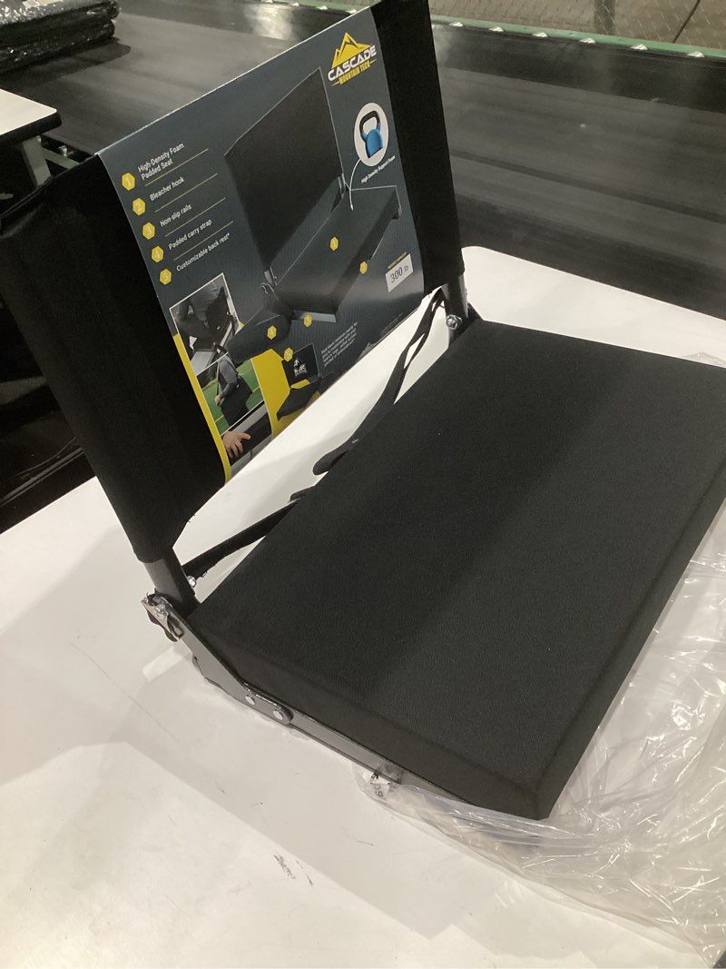 Condition photo showing Good Condition for cascade mountain tech deluxe stadium seat, one size, black ultra padded black ultra padded folding chair