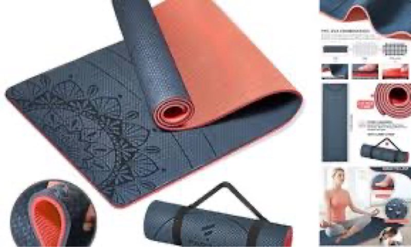 Yoga Mat Extra Thick 9MM, High Density Exercise Mats Non Slip for Home Workout, Pilates Mat with Strap for Women Men, Eco Friendly Mat Thick (9MM-NAVY-BLUE) 8MM Pink