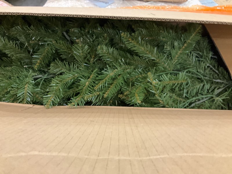 Condition photo showing As Is for 9 ft Christmas Tree, Christmas Decorations with 900 Lights, Pre-lit Artificial Christmas Tree with 1800 Snowy White PVC Branches, Flodable Metal Stand?Easy Assembly 9ft Flocking