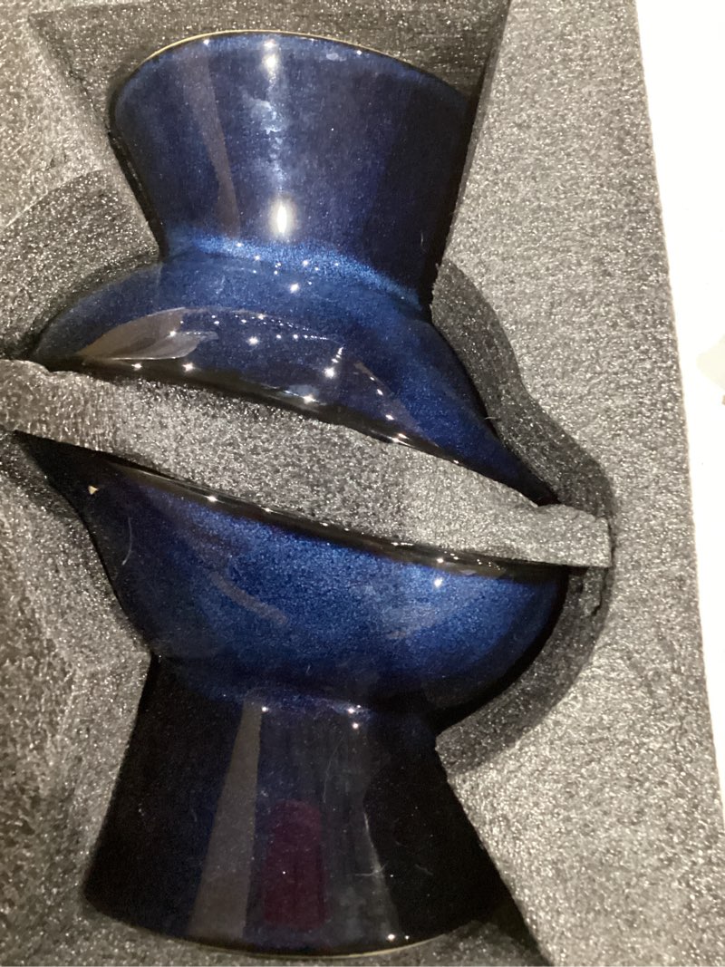 Condition photo showing Good Condition for Vicrays Ceramic Cat Bowl Set - Cat Food Feeding Bowls for Indoor Cats, Whisker Friendly Cute Cat Dish Plates, Microwave & Dishwasher Safe, 2 Pack, 11 oz, 6.4 inch, Blue