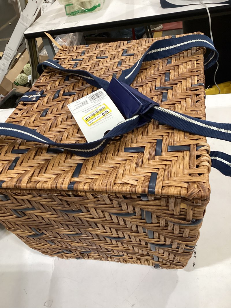 Condition photo showing Good Condition for 11"x16" woven picnic basket light brown - hearth & hand™ with magnolia