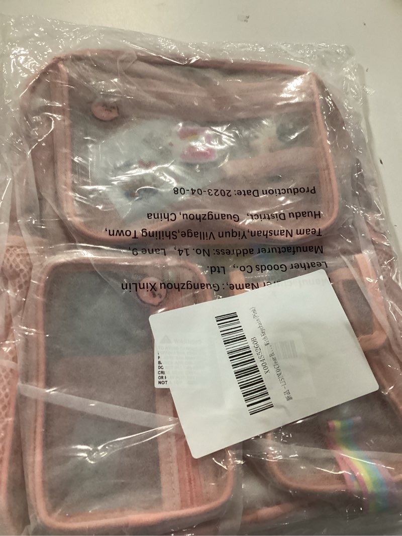 Condition photo showing New/Like New for Clear Backpack Heavy Duty,Transparent Backpacks for School,Girls bookbag Stadium Approved,With Keychain (Pink)