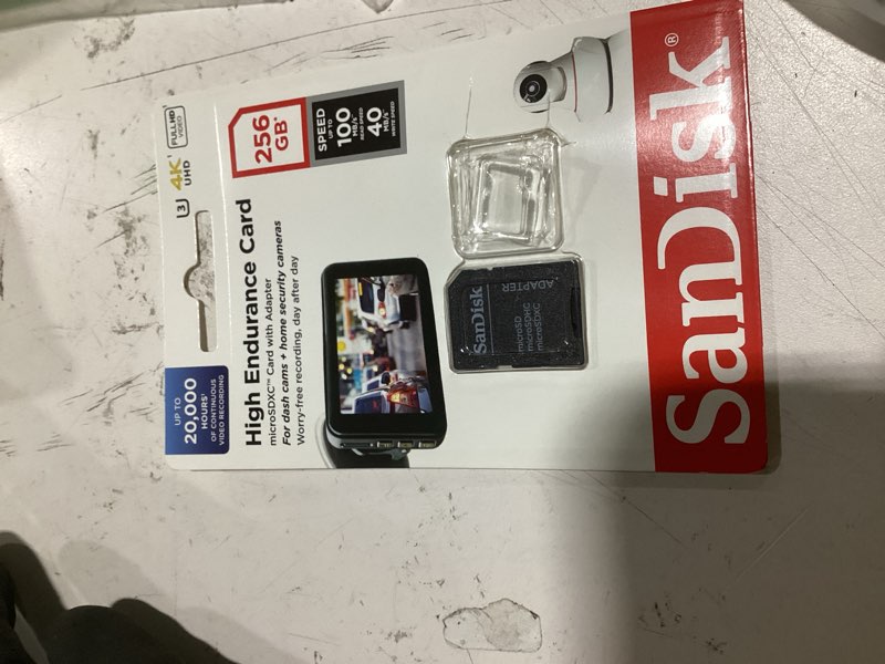 Condition photo showing As Is for (adapter only) sandisk adapter for dash cam and home monitoring systems - c10, u3, v30, 4k uhd, micro sd card - sdsqqnr-256g-gn6ia 256 gb