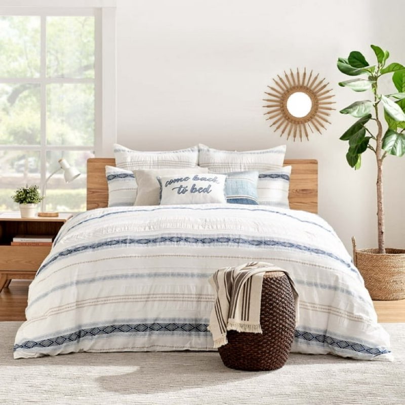 Product similar, Levies Home - Pickford Comforter Set - Twin Comforter + One Standard Pillow Cases - Blue, Taupe, Off-White - Jacquard Tribal - Comforter (68 x 88in.) and Pillow Case