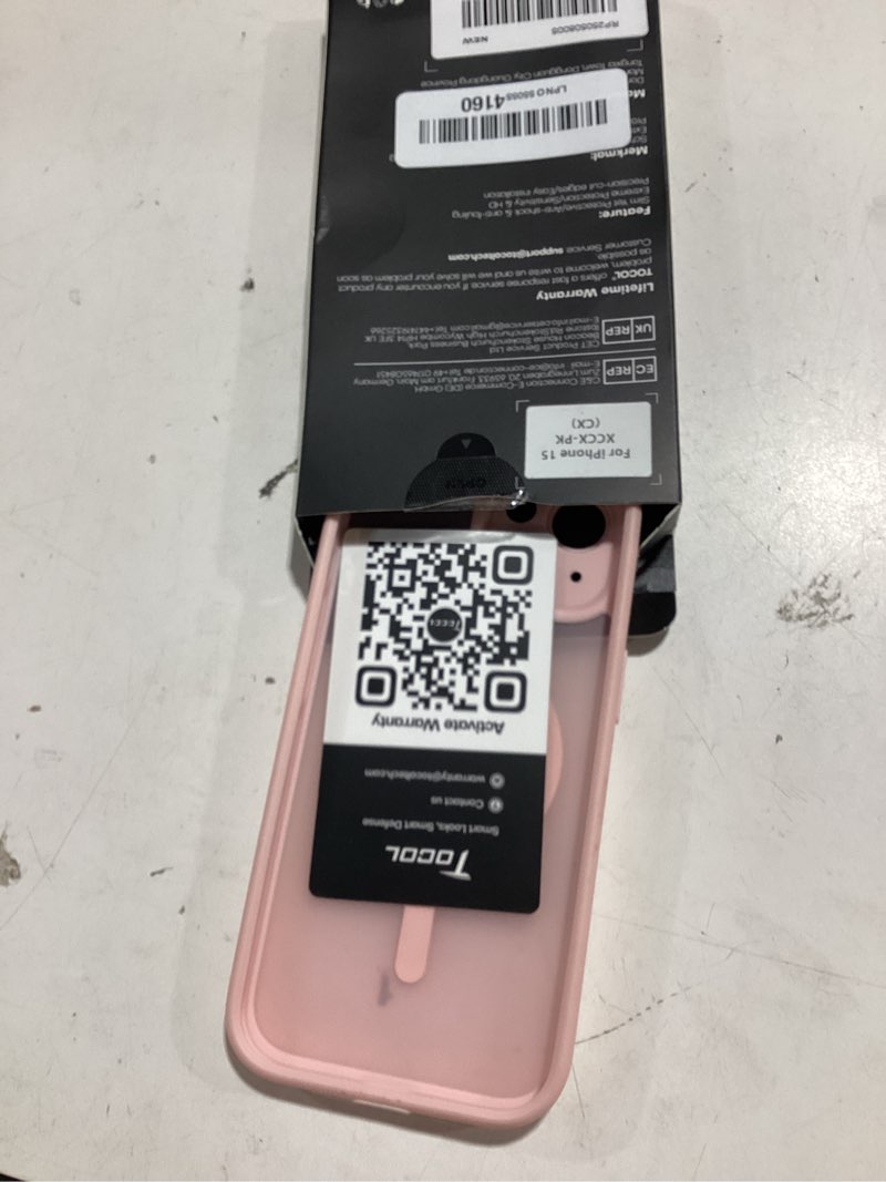Condition photo showing Good Condition for tocol for iphone 15 case, compatible with magsafe, full camera protection, built-in magnetic ring, drop protection, translucent matte phone case for iphone 15 6.1 inch (light pink) iphone 15 light pink