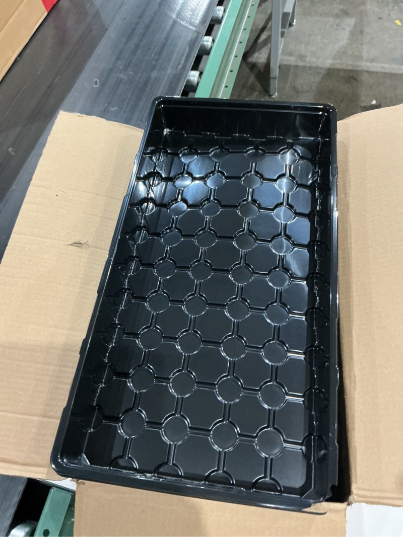 Condition photo showing Good Condition for mixc 10 pack 1020 seed starter trays, extra thick heavy duty trays - no holes, no leak, reusable propagation flats for microgreens, seedlings, plant germination, fodder and transplant 10 pack 1020 trays-black