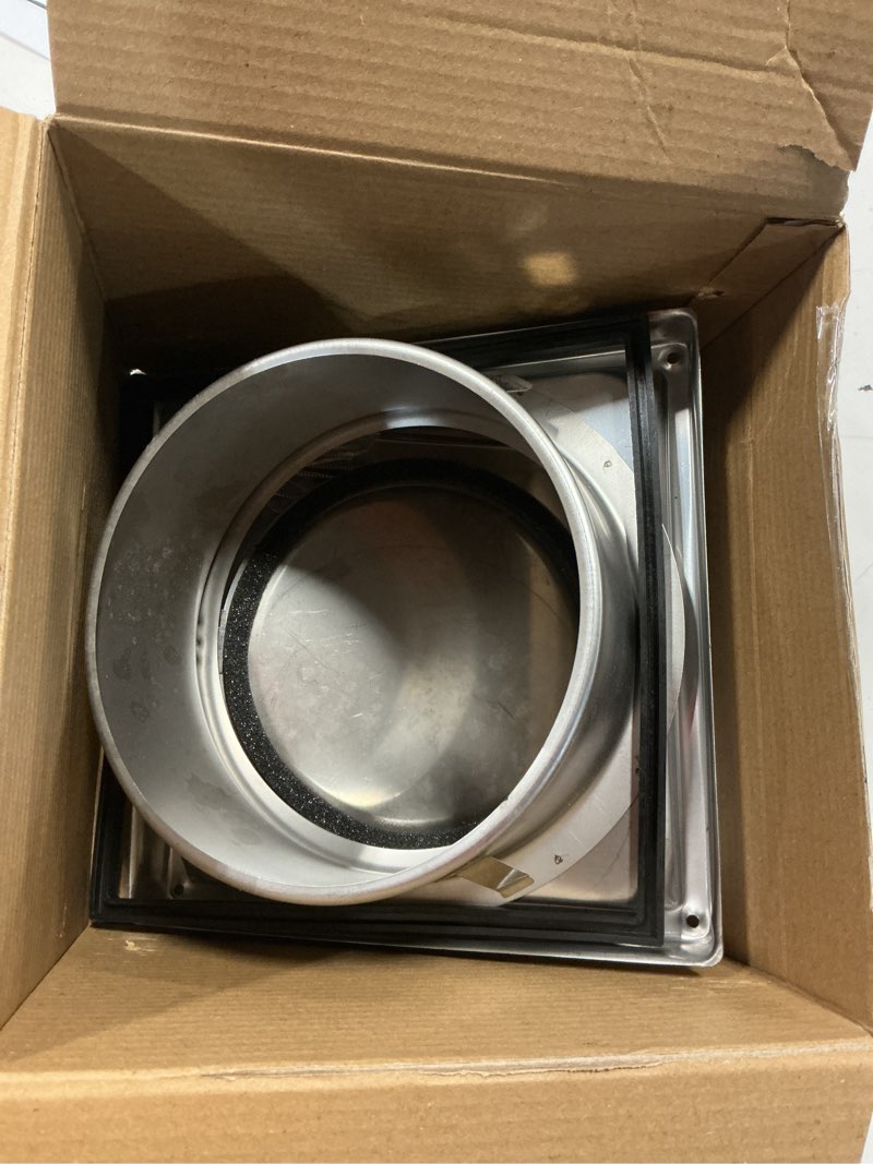Condition photo showing As Is for 6-inch external extractor wall vent cushioned non return flap 6-inch 150mm