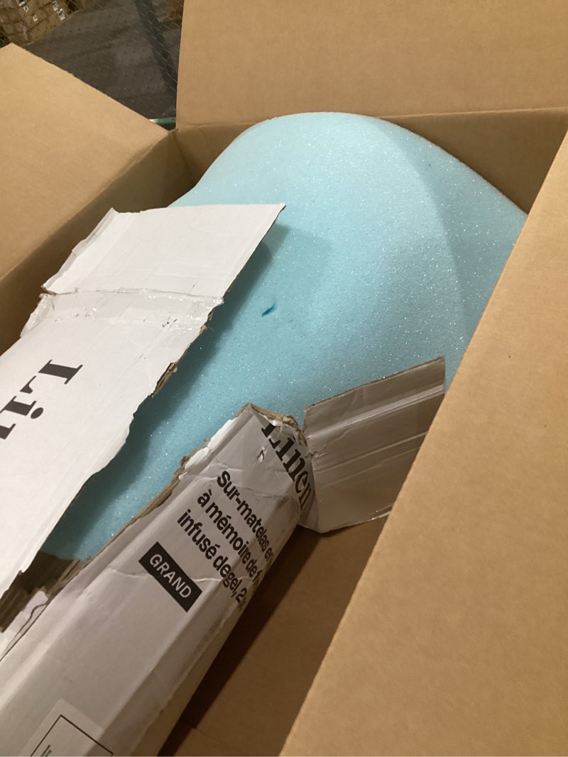 Condition photo showing Good Condition for linenspa memory foam mattress topper - 2 inch gel infused memory foam - plush feel - cooling and pressure relieving - certipur certified - dorm room essentials - queen size queen 2 inch classic gel