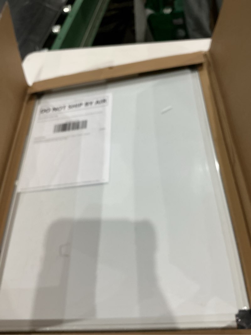 Condition photo showing New/Like New for vusign magnetic white board kit for wall 24" x 18", 1 dry eraser & 2 multicolor markers & 4 magnetic pins, sliver reinforced aluminum frame for home, school, office 24"w x 17.8"h