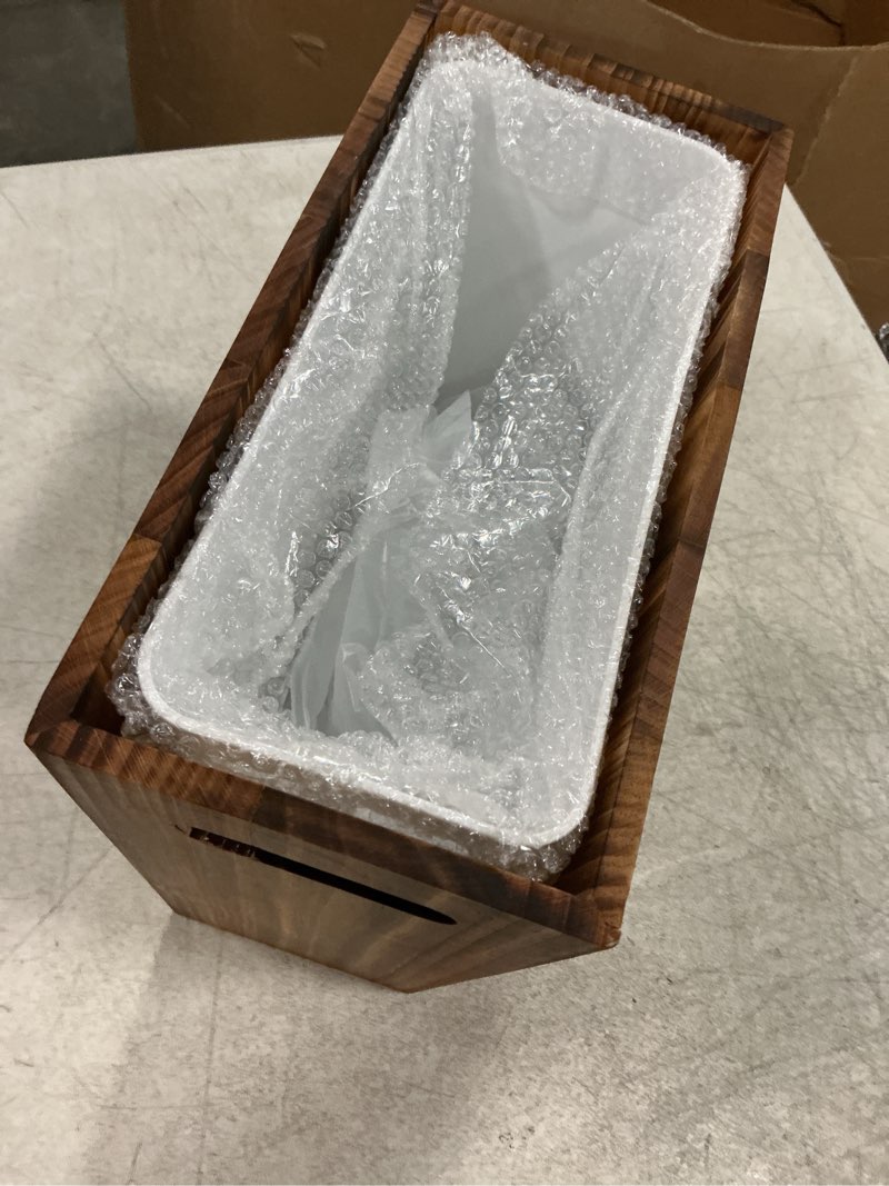 Condition photo showing Good Condition for coeusy 3 gallon wooden trash can with liner,small solid wood bathroom trash can,narrow garbage can,decorative waste basket for bathroom,bedroom,office