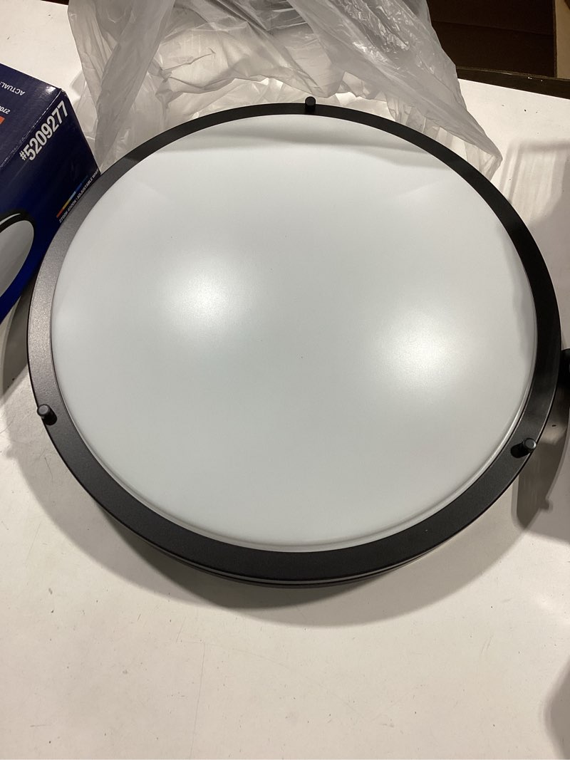 Condition photo showing Good Condition for project source 1-light 17-in matte black integrated led flush mount light