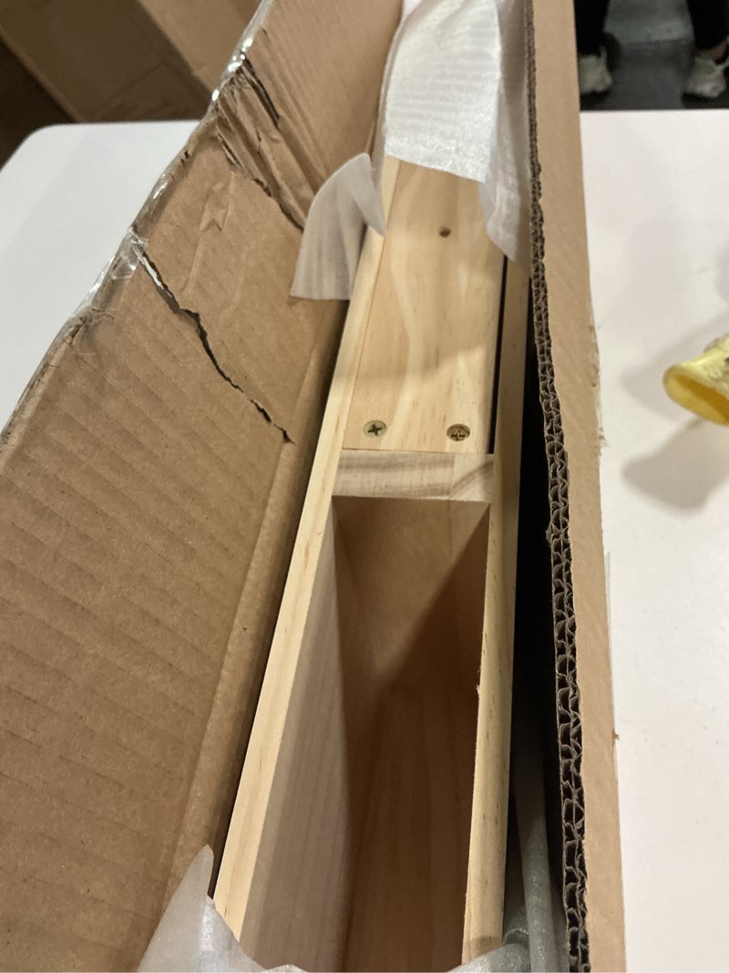 Condition photo showing New/Like New for AZSKY Natural Wood Floating Fireplace Mantel Shelf 36 Inch Mantels for Over Fireplace Wall Mounted Farmhouse Fireplace Mantel Shelf with Invisible Bracket One Piece Floating Book Shelves Natural 36 Inch