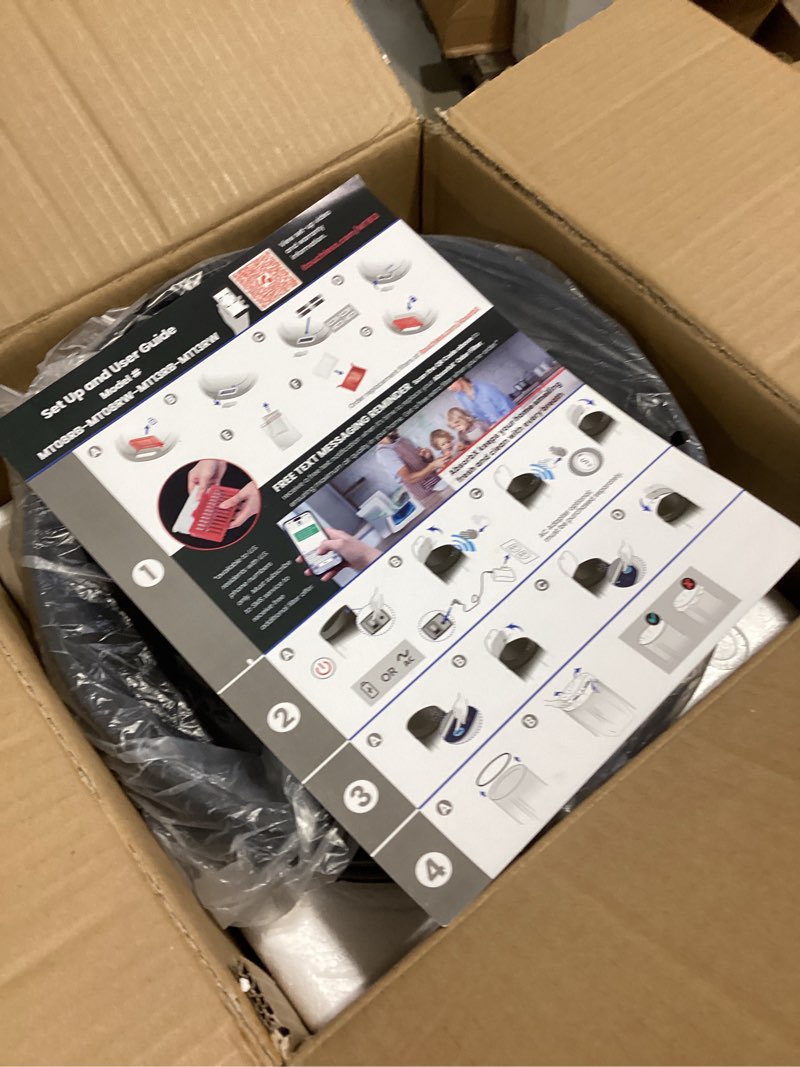 Condition photo showing As Is for iTouchless 8 Gallon Trash Can with Odor Filter, Black Stainless Steel Round Garbage Bin for Home Office Work Bedroom Living Room Garage, Large Capacity Slim Wastebasket.