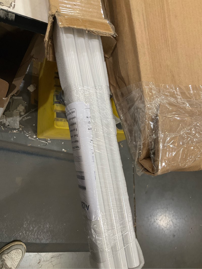 Condition photo showing Good Condition for Silent Curtain Track Ceiling Mount 6'/8'/10'/12'/15', Wide 1.7" White Aluminum track Curtains Rail Set, Bedroom/Window/Hotel Drop Ceiling Curtains Tracks (without curtains & hooks) Single track, 8ft Single track 8ft