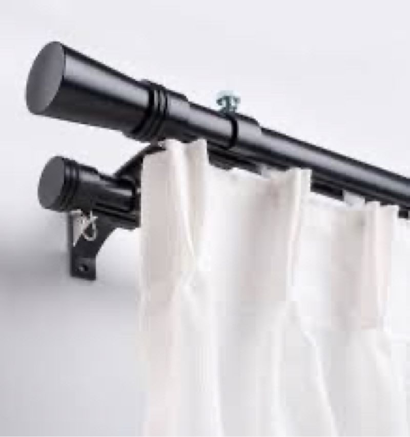 Assorted curtain rods and shower curtain rods