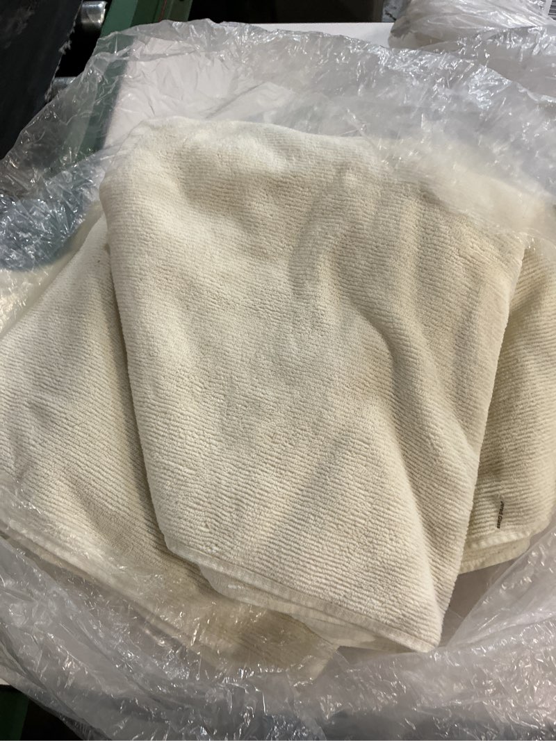 Condition photo showing As Is for quince turkish ribbed quick dry bath towel bundle, one size, ivory 3pcs