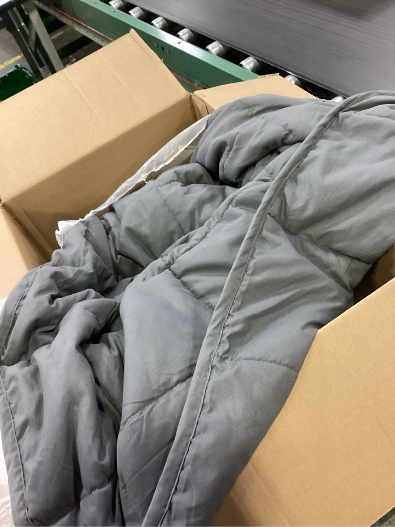 Condition photo showing Good Condition for L'AGRATY Weighted Blanket for Adults- Dark Grey, 48"x72", 15lbs, Twin Full Size Heavy Throw Blanket, Cooling, Breathable, Microfiber with Glass Beads, Big, Washable, All-Season 01-dark Grey 48" x 72" | 15lbs