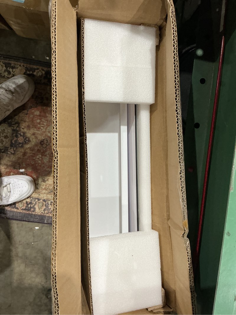 Condition photo showing Good Condition for idyllor plastic bathroom medicine mirror cabinet 16 x 22 inch, surface and recessed mount, beveled edge mirror white 16x22 inch beveled edge mirror