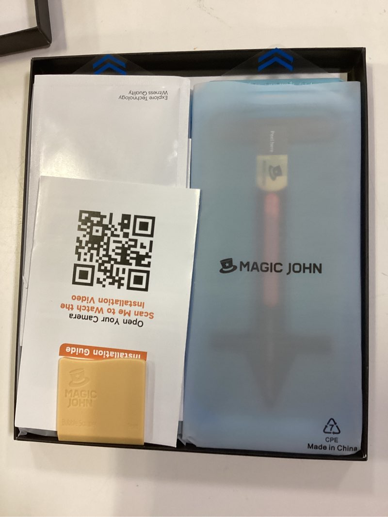 Condition photo showing New/Like New for MAGIC JOHN 2 Pack for iPhone 15 Pro (6.1 inch) Privacy Glass Screen Protector, Anti-spy Tempered Glass Film, Auto Dust-Elimination Installation, Bubble Free, Case Friendly