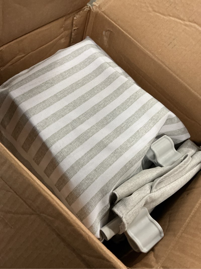 Condition photo showing As Is for gap babygap deluxe play yard, grey stripes