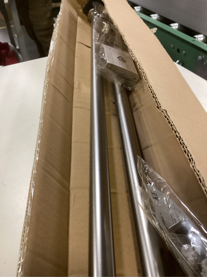 Condition photo showing Good Condition for 2 Pack Heavy Duty 1 Inch Diameter Single Curtain Rods 36-72” Adjustable Window Curtain Rod with with Cylindrical Cap Finials, Wall Mount and Ceiling Mount, Matte Nickel Matte Nickel 36-72"
