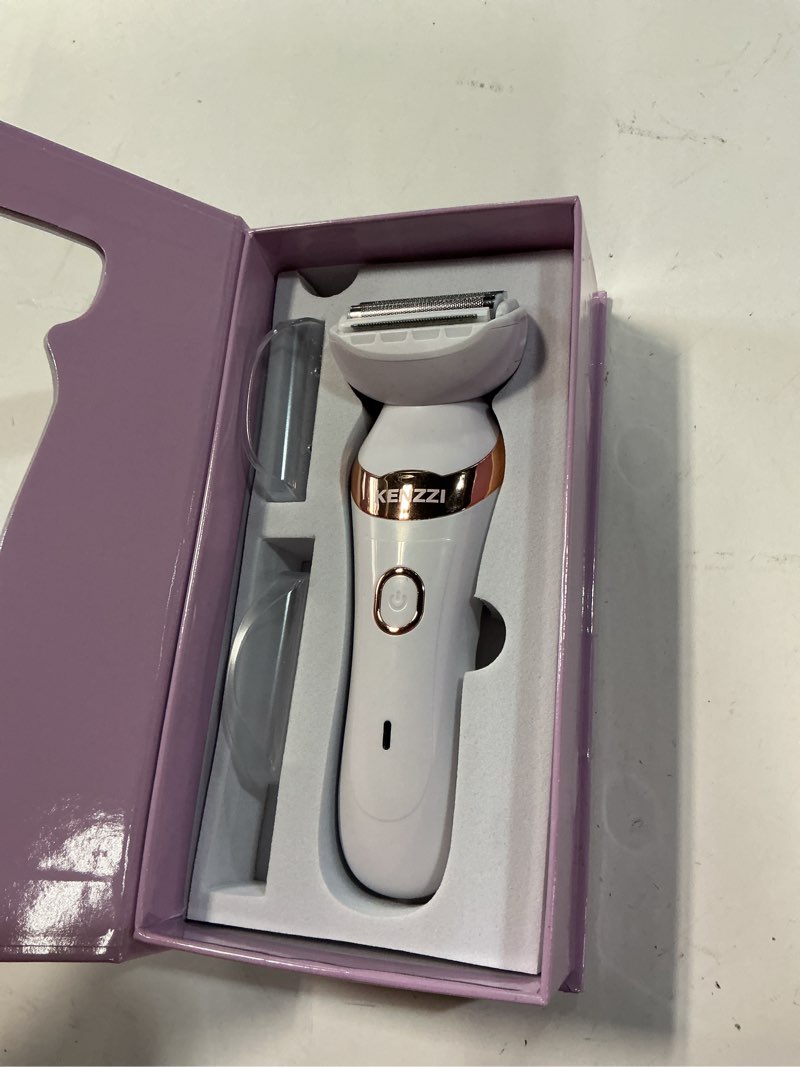 Condition photo showing As Is for kenzzi lady shaver rechargeable electric shaver for women, wet & dry use, water-resistant, contouring head
