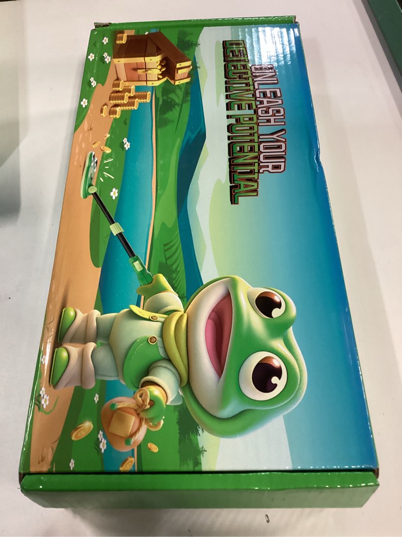 Condition photo showing New/Like New for Metal Detector for Kids - Lightweight and Compact, Junior Metal Detector Waterproof Frog-Themed Coil, Adjustable Stem (32"-40") - Ideal Birthday for Children