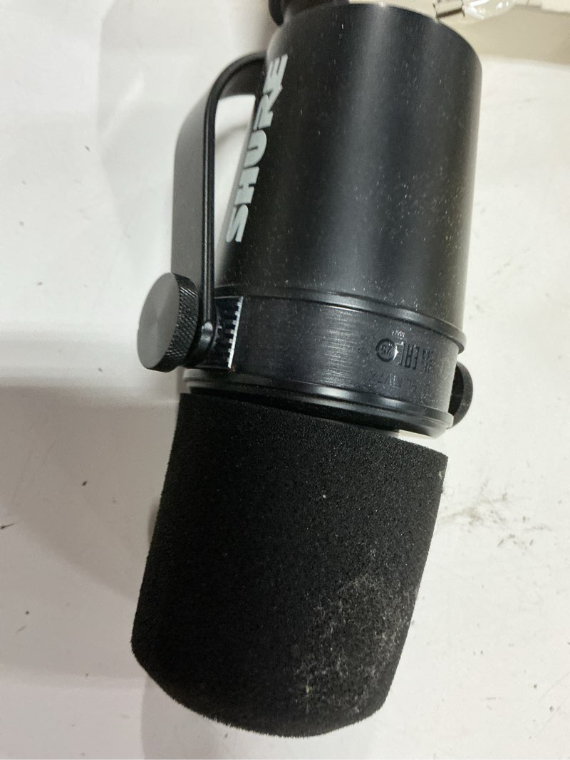 Condition photo showing As Is for shure mv7x microphone - xlr only pro quality dynamic mic for podcasting & vocal recording, voice-isolating technology, all metal construction, mic stand compatible, optimized frequency - black