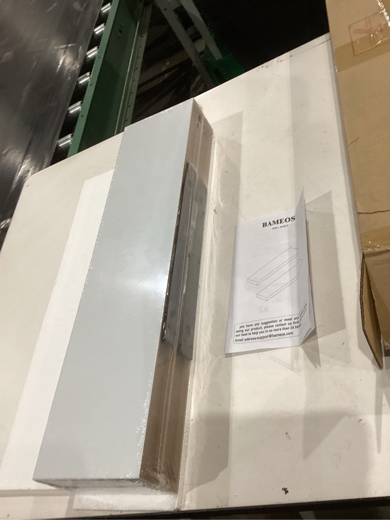 Condition photo showing New/Like New for bameos floating shelf,wall shelf,decor wall mounted shelves,hanging shelf set l24xw6 for bathroom kitchen living,kitchen,room bedroom storage,white | for bathroom, kitchen, living, room, bedroom storage