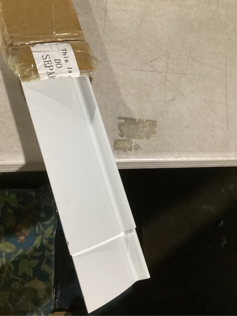 Condition photo showing Good Condition for Hicarer 2 Pcs Door Drip Cap Anodized Aluminum Weather Stripping Overall Height 1-1/2 Inches Overhead Rain Top Drip Guard Edge Door Window Deflector Home Top Weatherstrip (40 Inch,White) 40 Inch White 2