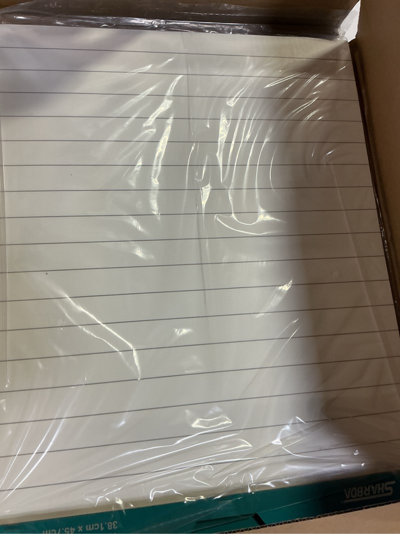 Condition photo showing Good Condition for lined sticky easel pad, 15 * 18 inch,self-stick flip chart paper, super adhesive & bleed-resistant,micro-perforated tear,classroom teacher office presentation pads,3 pads/pack,90sheets