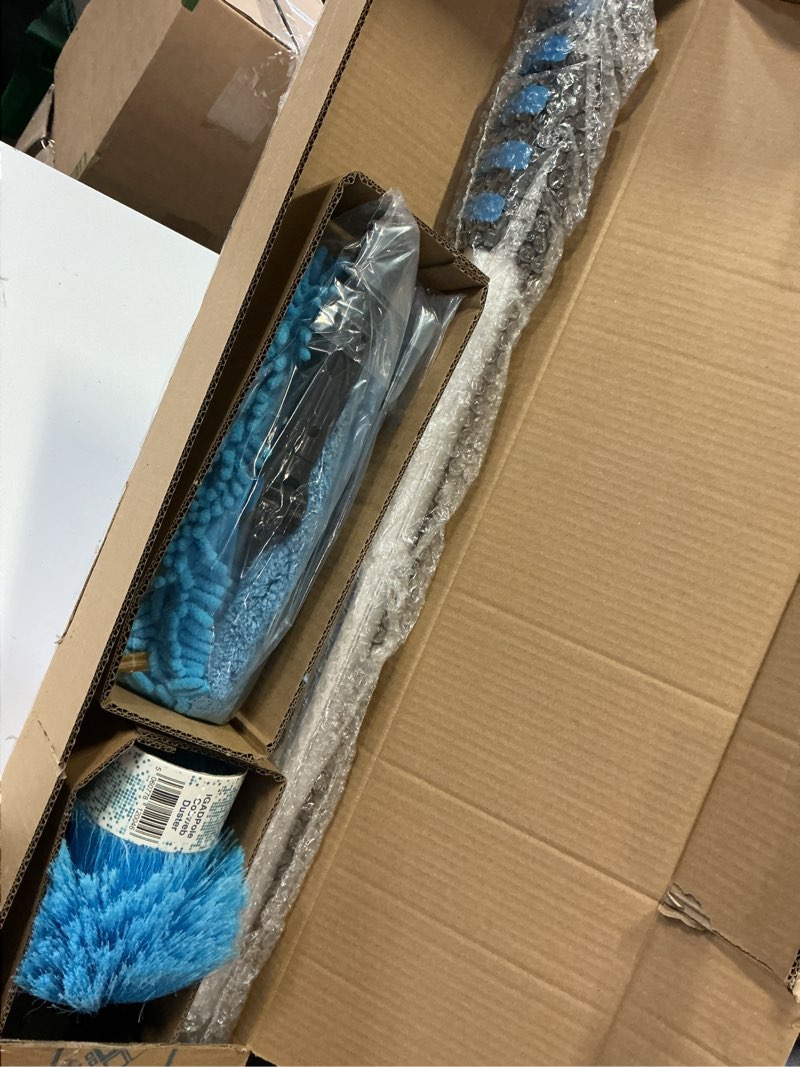 Condition photo showing Good Condition for igadpole 28 ft water-fed washing kit with soap-dispenser, brush, 10? squeegee & cobweb duster for windows, gutters, solar panels & exterior walls 28 ft pole
