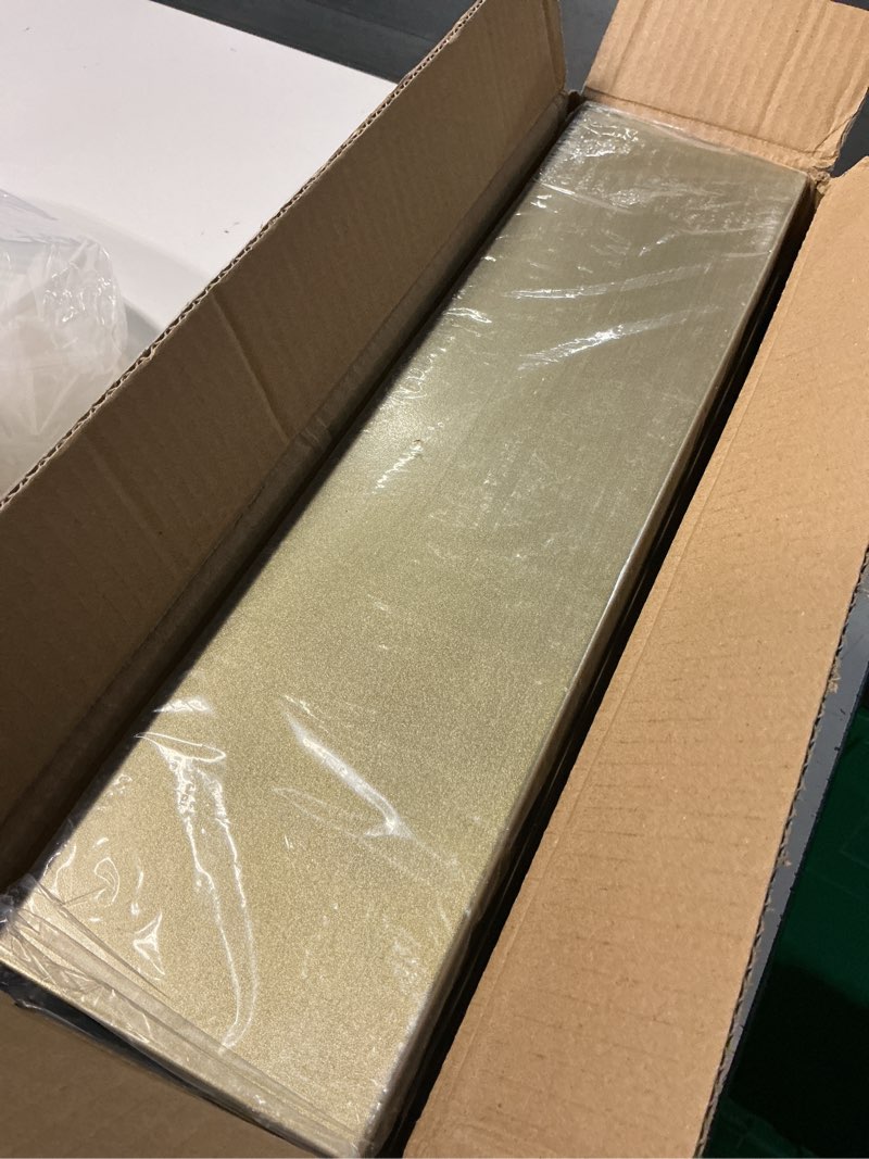 Condition photo showing New/Like New for nursery shelves, gonice 15.7 inch metal light gold floating shelves, scalloped wall shelves for kids room, living room,bedroom