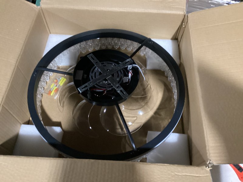 Condition photo showing New/Like New for ceiling fan with lights,20" flush mount ceiling fans,6 speeds 3cct dimmable led, quiet dc motor for bedroom living room modern ceiling fans with light 20 inch black