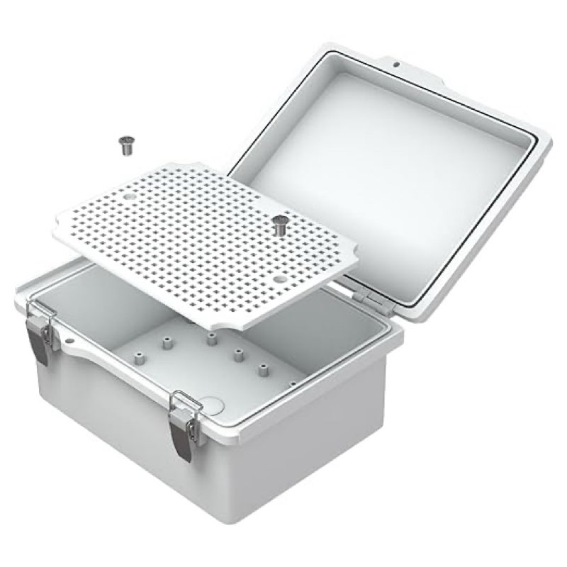 IP67 Waterproof Junction Box, ABS Plastic Electrical Enclosure with Stainless Steel Latch, Hinged Co