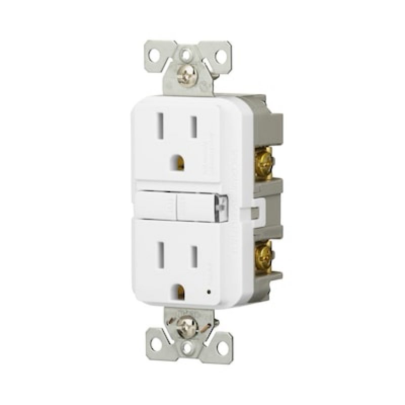 eaton 15 -amp 125-volt gfci residential decorator outlet receptacles , white model #gf15w