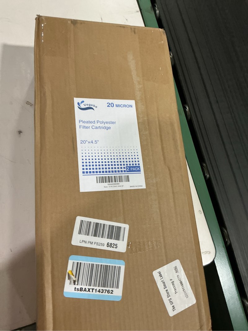 Condition photo showing Good Condition for 20 micron 20-inch whole house water filter replacement cartridge, pleated sediment water filters 4.5" x 20" for well water, compatible with ecp5-20bb, r30-20bb, s1-20bb, spc-45-2020, 2 pack 20 micron 2 count (pack of 1)