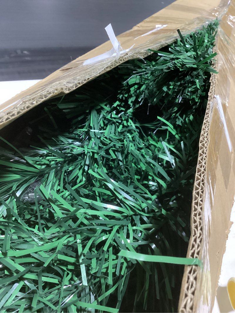 Condition photo showing As Is for Juegoal 7ft Pre-Lit Artificial Christmas Tree, Lighted Optical Fiber Xmas Trees with Warm White Larg