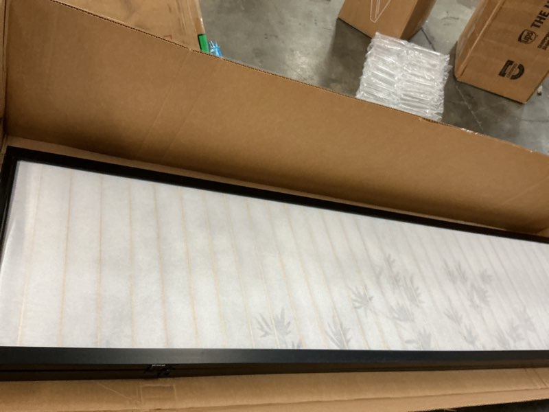 Condition photo showing Good Condition for Roundhill Furniture 3-Panel Oriental Shoji Room Divider Screen, Black Black 3 panel Divider