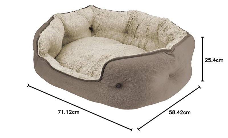 arlee cozy orthopedic memory foam dog bed - premium, durable, washable, and easy to clean fabric, pet bed for small and medium pets, ultimate comfort & style, oval - cobblestone(s)