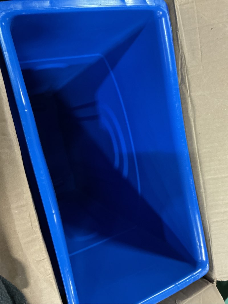 Condition photo showing Good Condition for united solutions highboy recycling container, 23 gallon, space saving slim profile and easy bag removal for indoor or outdoor use, recycle blue 2 pack recycle blue