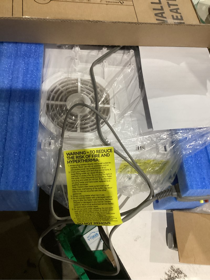 Condition photo showing Good Condition for Wall Heater with ALCI Plug, Space Heater for Bedroom, 1500W PTC Fast Heating Electric Heaters for Indoor Use, 30° Oscillation, Adjustable Thermostat, 24H Timer, Desk or Wall Mounted Heater for Office Regular-ALCI Plug