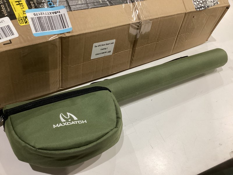 Condition photo showing Good Condition for m maximumcatch maxcatch fly fishing rod case with reel pouch, complete protection bag, for 9ft 2/4 pieces rod, single (green, 9' 4sec) fly rod and reel case - green for 9ft 4-section fly rod (length: 30.7'')