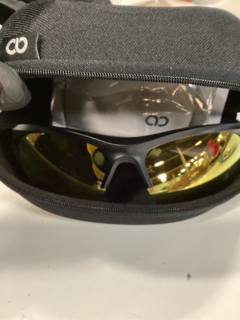 Condition photo showing New/Like New for lamicall 22g polarized sports sunglasses for men women - uv400 protection sun glasses for running cycling fishing golf driving, black gold