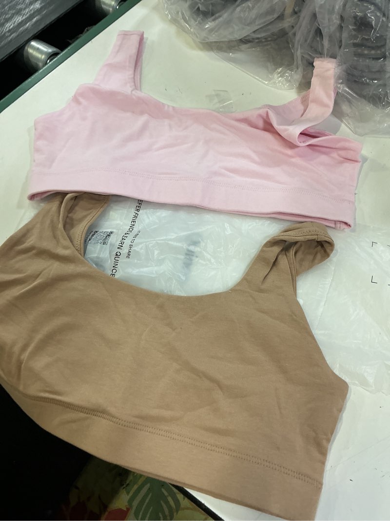 Condition photo showing Good Condition for organic cotton tank bralette (2-pack) 2 color sand/light pink