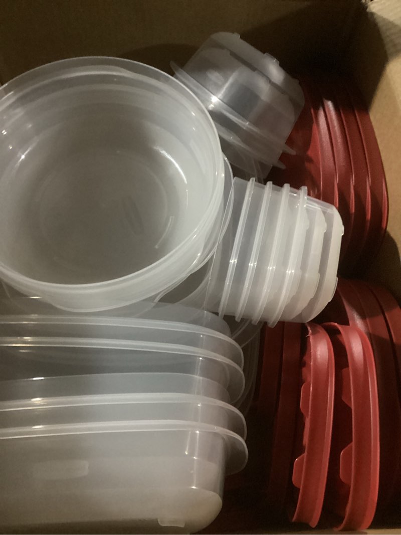 rubbermaid takealongs food storage containers set of 26 clear 52-piece (red)